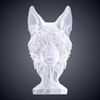 3dprint_model_WIRE_Front.png Geometric Low Poly Wolf Head Bust Statue PM-63