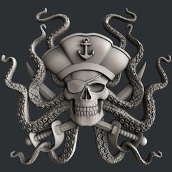 P250.jpg STL file pirate octopus・3D printing design to download