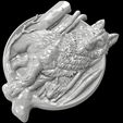 2.jpg Wolf and baby pendant jewelry medallion 3D print model