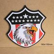escudo-america-cartel-letrero-aguila-calva-estrellas.jpg shield, America, bars, stars, eagle, eagle, bird, sign, signboard, sign, logo, logo, badge, print3d