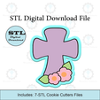 Etsy-Listing-Template-STL.png Cross With Flowers Cookie Cutter | STL File