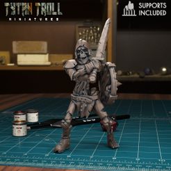 SkeletonWarrior07.jpg Fichier 3D Guerrier squelette 07 [Pré-appuyé]・Modèle à télécharger et à imprimer en 3D, TytanTroll_Miniatures