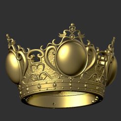 crownV2-fancy-top-with-pearl-03.jpg 3D-Datei Prinzessin Pfirsichkrone V02 Schickes Oberteil・Modell für 3D-Drucker zum Herunterladen