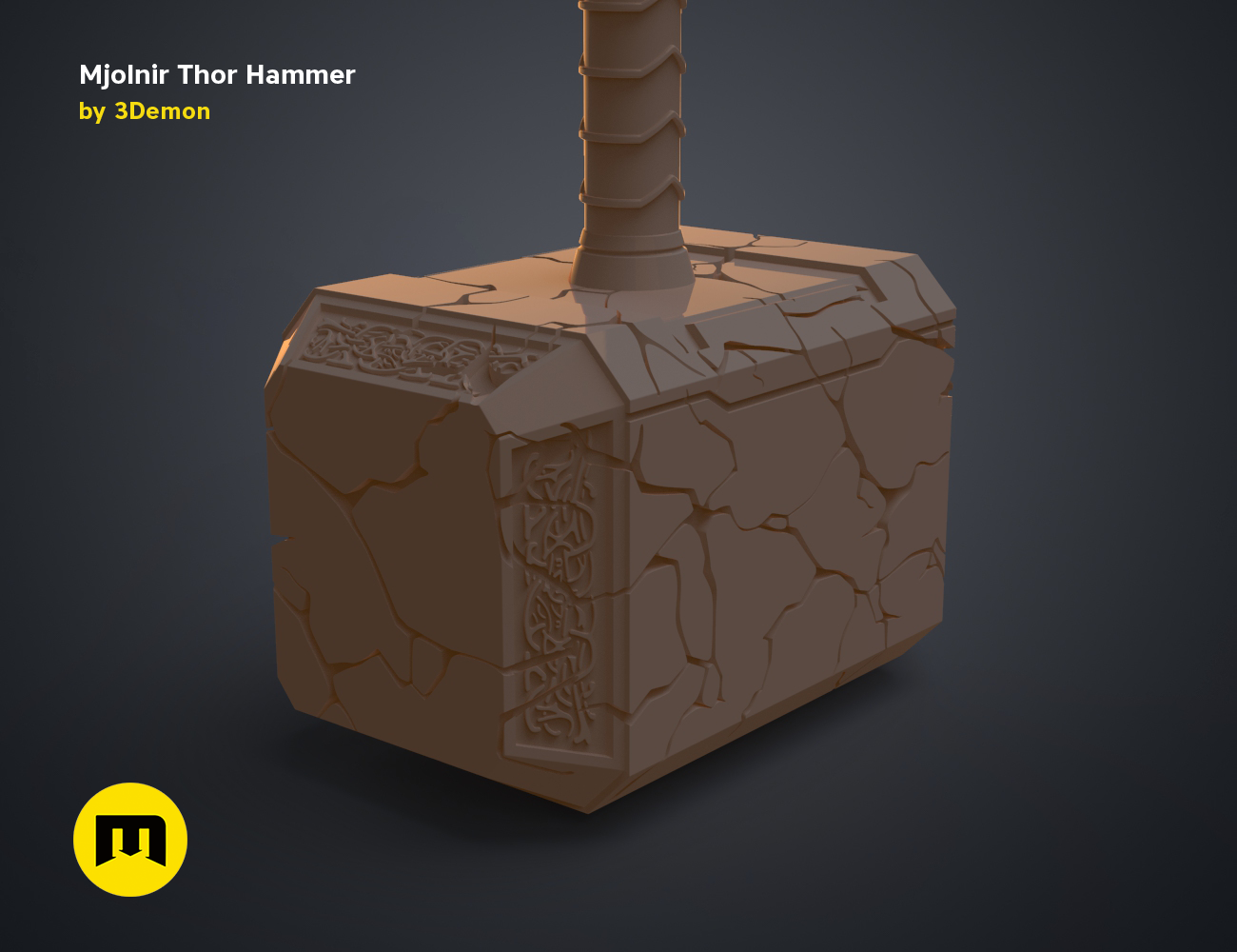 Thor_Mjolnir_Hammer_10.png 3D-Datei Mjolnir-Hammer (Liebe und Donner)・3D-druckbares Design zum Herunterladen, 3D-mon