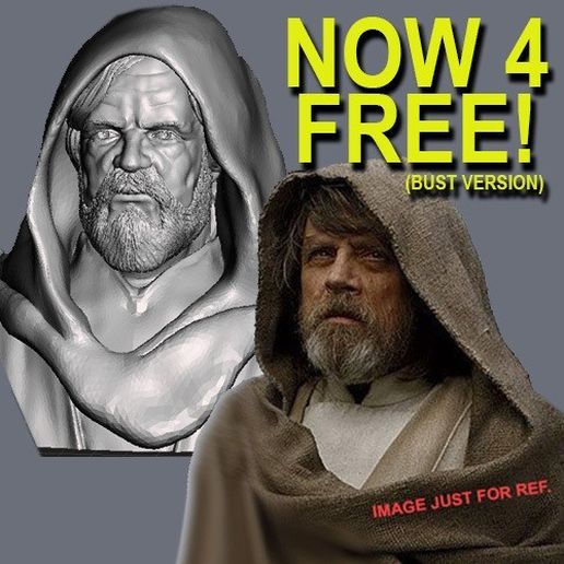 OLD LUKE SKYWALKER INSPIRITED BUST 3D model