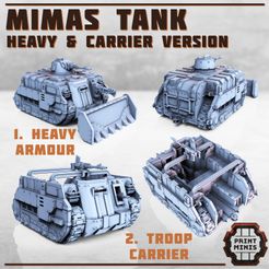 Mimas-Tanks-together.jpg 3D file Mimas Tank - Troop Carrier & Heavy Armour・3D printer model to download