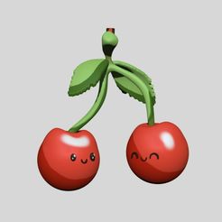 7.jpg STL file Kawaii Cherry Keychain・Model to download and 3D print
