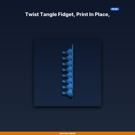 Twist Tangle Fidget, Print in Place, Interlocking - 3D Printable STL File