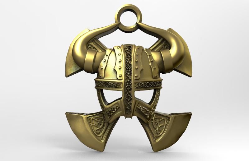 Viking-helmet-.1.jpg Download STL file Viking helmet pendant • 3D printable template, Majs84