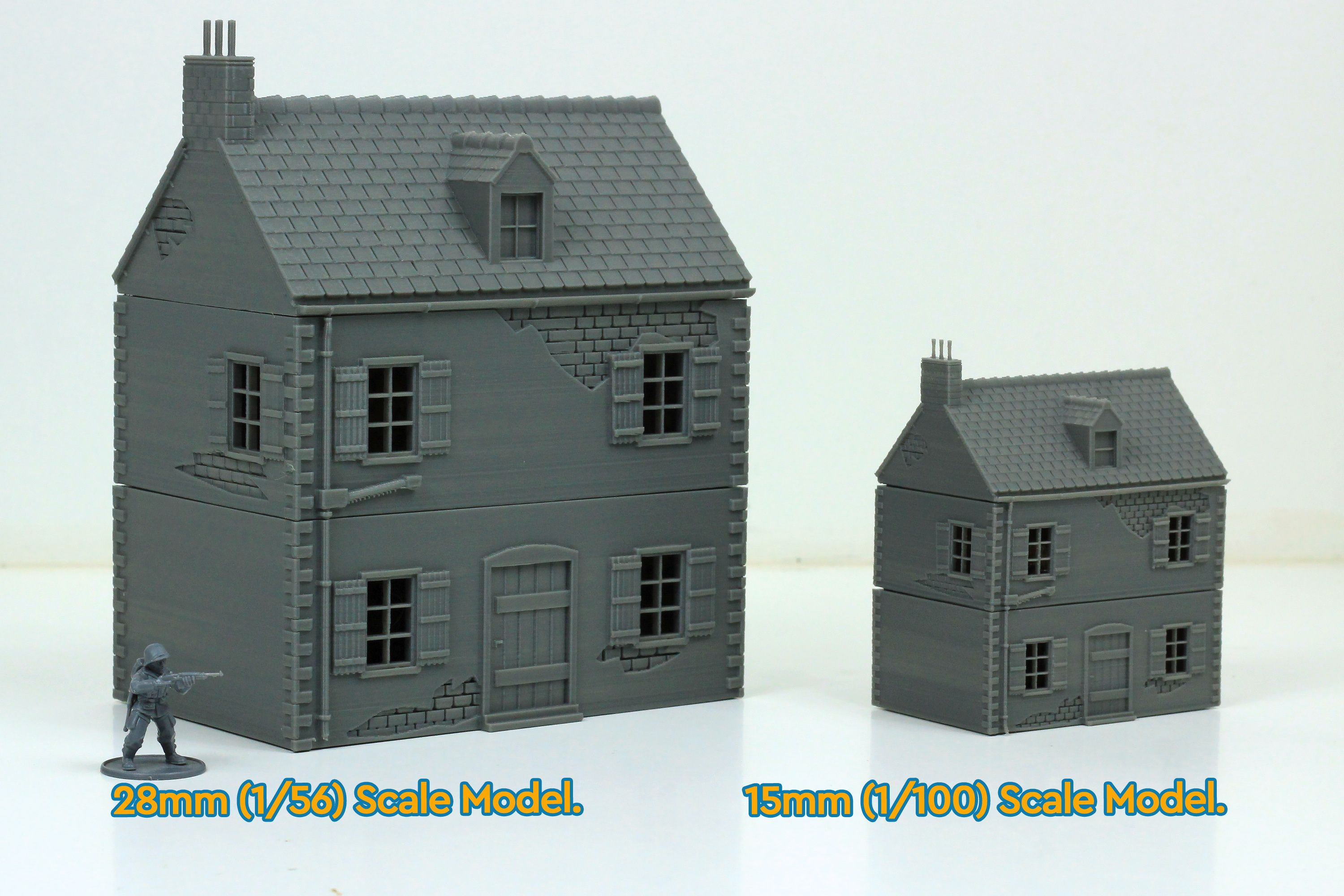 Download file France Double Storey Village House • Object to 3D print ...