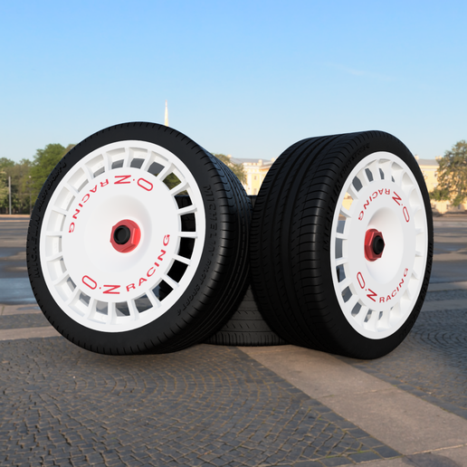 🛞 OZ Racing Rally Magnesium + Tires・ STL File for 3D