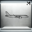 a320neo.png Wall Silhouette: Airplane Set