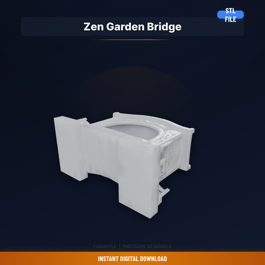 Miniature Zen Garden Bridge, Arched Design, Sand Garden - 3D Printable STL File