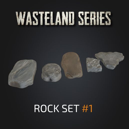 ☢️ Rock Set #1 - Wasteland Series 3D model