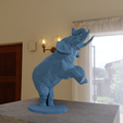 trunk-up-body-raised-low-poly-2.png Elephant trunk raised raising statue low poly STL geometrical 3d print