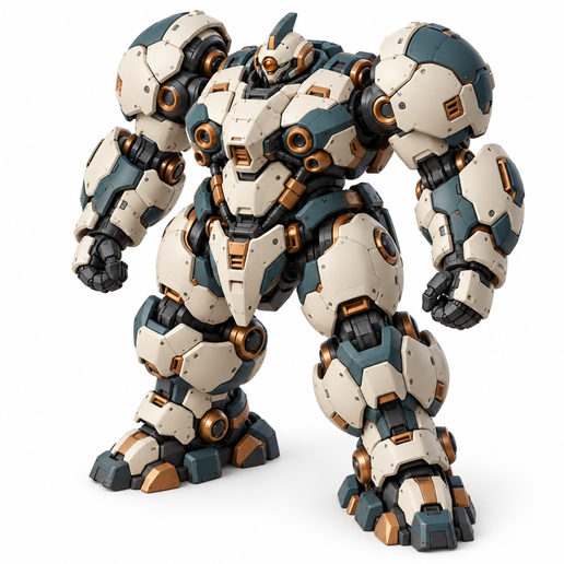 Heavy Armored Power Mecha 3D Model – Bulky Futuristic Combat Robot