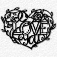 project_20230510_1449200-01.png love wall art love wall decor 2d art heart with I Love You