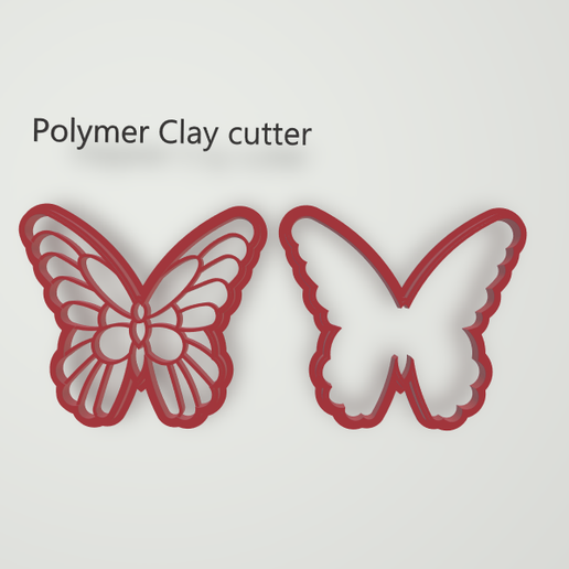 POLYMER CLAY CUTTER BUTTERFLY.BONUS SILUET/HOLE 3D model