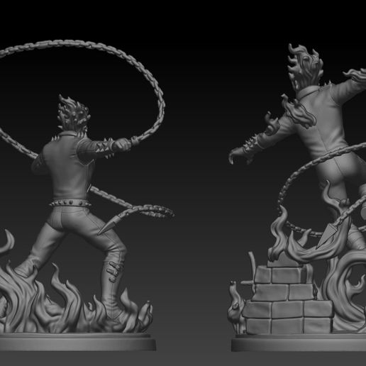 👻 Ghost Rider Dual Pose - 40mm Marvel Crisis Protocol Scale・ OBJ File ...