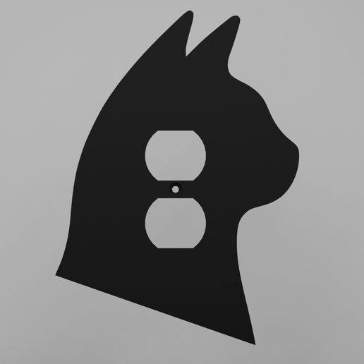 Cat design socket cover - 3D model önizlemesi