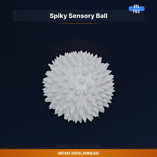 Soft Spiky Massage Ball, Sensory Stimulation, Hand - 3D Printable STL File