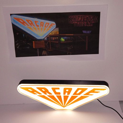 arcade sign stranger things - 3D model önizlemesi