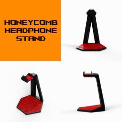 HONE YCUME HEADPHONE STAND Archivo STL Soporte de casco de nido de abeja・Idea de impresión 3D para descargar, Piketooth