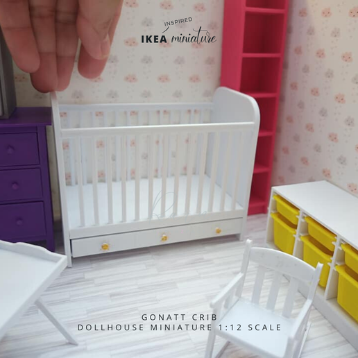 👽 Miniature IKEA-INSPIRED GONATT CRIB furniture for 1:12