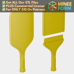 standard-size-pickleball-paddle.jpg USAPA Approved Standard Size Pickleball Paddle MineeForm FDM 3D Print STL File