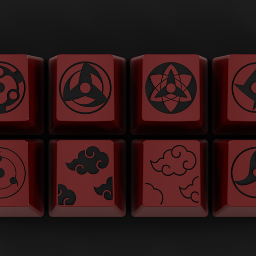 naruto-keycaps2.png Mangekyo sharingan Naruto themed Artisan keycap set