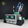snb2_right.jpg STL file SNB2: Sticky Note Bot (Snib) - Desktop Organizer・Template to download and 3D print