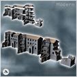 1-PREM.jpg Conjunto de tres edificios modernos en ruinas con arco central y pavimento de piedra (8) - Modern WW2 WW1 World War Diaroma Wargaming RPG Mini Hobby