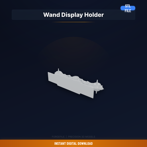 Horizontal Staff Holder With Moon Phase Carvings, Two - 3D Printable STL File