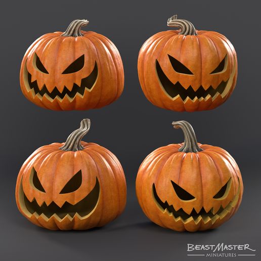 🎃 Halloween Pumpkin Jack-O-Lantern Bundle・ STL File for 3D