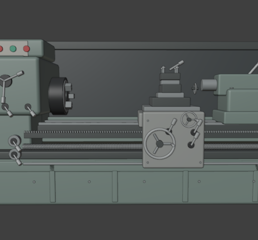TOS SUI 50 Drehbank | Detailgetreues 3D-Druck Modell | Industrial Lathe Miniature