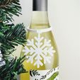 SINGLE~1.jpg 3 SNOWFLAKES - CHRISTMAS WINTER HOLIDAY WINE BOTTLE GIFT TAG COLLECTION