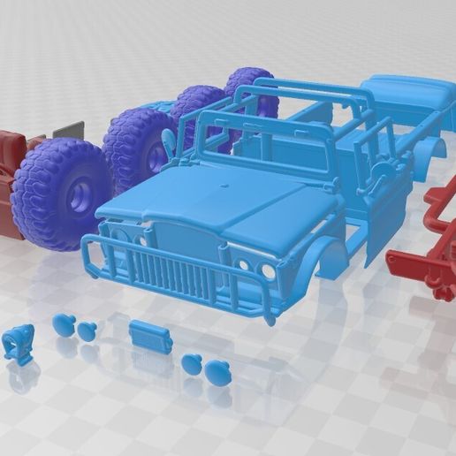 Jeep Kaiser M715 1967 – STL Truck Model with Multiple Separate Parts