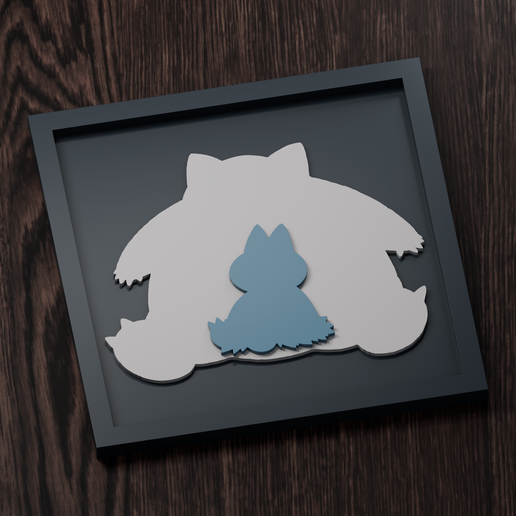 Snorlax Line - Pokemon Silhouette Frame | Normal, Inverse & Scaled STL