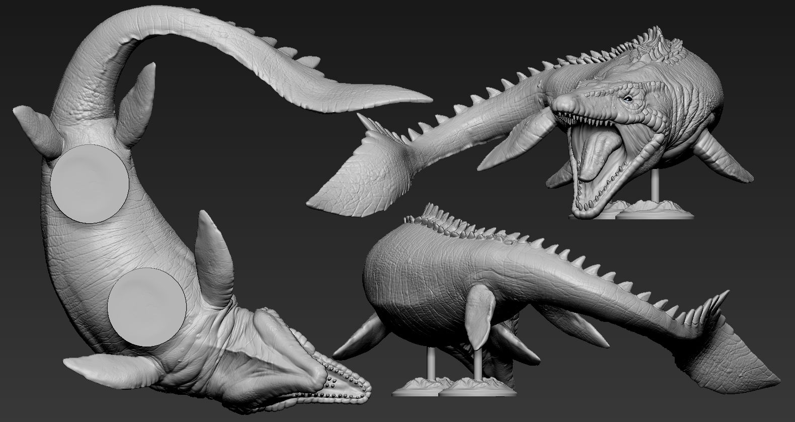 A7.jpg OBJ file Mosasaurus・Model to download and 3D print, F-solo
