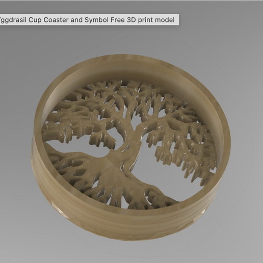 This is the 3d print model for a cup coaster that can also be used as a paper holder with the symbol of Yggdrasil the tree of Life an omen of prosperity and of respect to Nature and Life.  Diameter: 10 Cm  tree