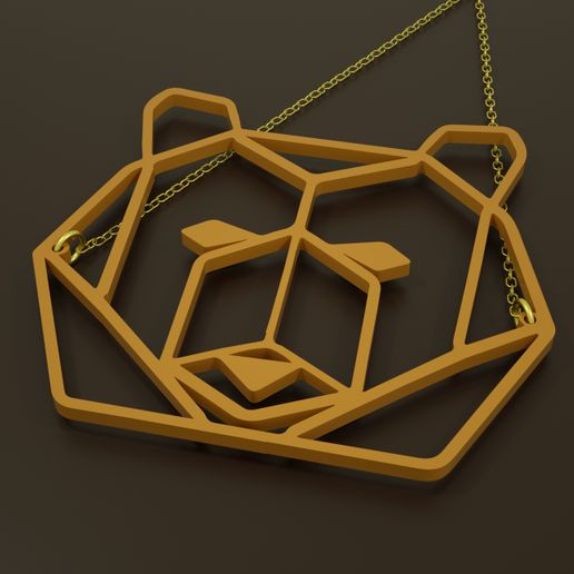 Geometric bear necklace 3D model