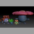 1.jpg Pokemon Oddish Gloom Vileplume Bellossom 3D print model