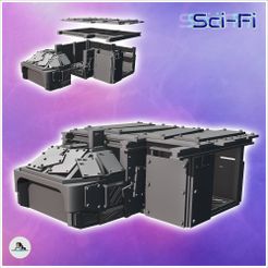 1-PREM.jpg Containerunterstand mit Schrotthaufen und Stahlblechdach (8) - Modern WW2 WW1 Weltkrieg Diaroma Wargaming RPG Mini Hobby