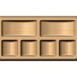 6-pocket-recta-tray-02.jpg Rectangular 6 pockets serving tray relief 3D print model