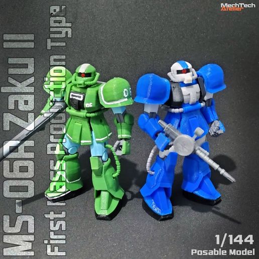 🤖 [1/144] MS-06A Zaku II First Mass Production Type・ 3D File for