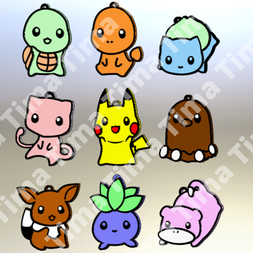 pokemon keychain pack 3D model
