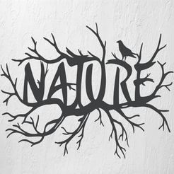 Imagen1-NATURE.png Archivo STL LETRAS NATURALEZA ARTE DE PARED DECORACIÓN 2D・Plan de impresión en 3D para descargar