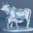 cow-1.png Cow with calf indian STL