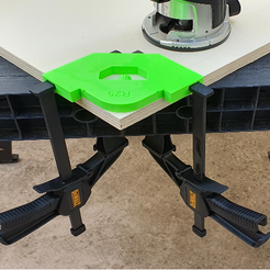 ec3885e3-ed0a-40a8-b23d-f6c9aa700ed0.png Free 3D file Frässchablone / Router Template / Corner Radius Jig (DeWalt 6x12mm and Microjig Clamps Remix)・3D print design to download