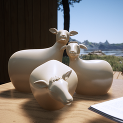 Imagen26_000.png Archivo STL Set de esculturas Sheep - Decoración・Objeto de impresión 3D para descargar